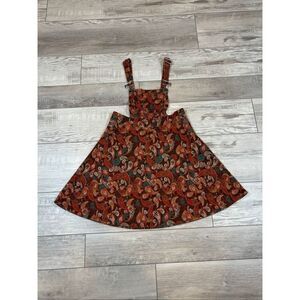 Cider corduroy paisley overall dress size S